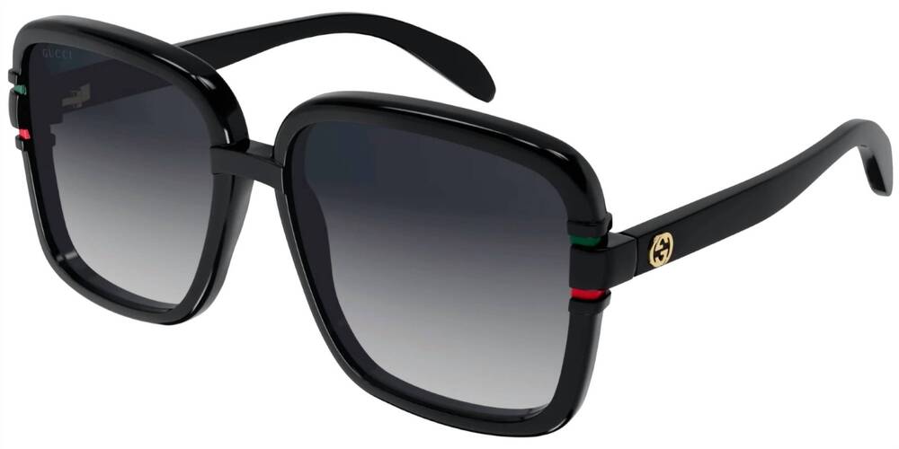 NEW GUCCI women's gg1066s square sunglasses in black